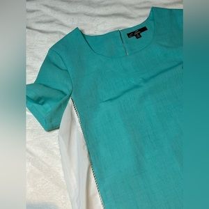 Turquoise and White C. Luce Medium Top